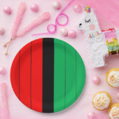 Kwanzaa Red Black Kinara Striped Pattern Papieren Bordje (Feest)
