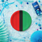 Kwanzaa Red Black Kinara Striped Pattern Papieren Bordje (Feest)