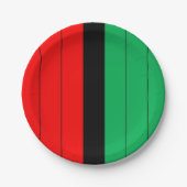 Kwanzaa Red Black Kinara Striped Pattern Papieren Bordje (Voorkant)