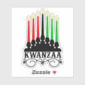 Kwanzaa Seven Candles Kiss Cut Sticker (Vel)