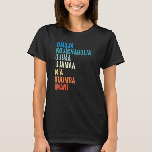 Kwanzaa Seven Principles 1 T-shirt (Voorkant)