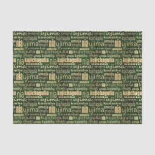 Kwanzaa Seven Principles (Green/Gold) Tissuepapier