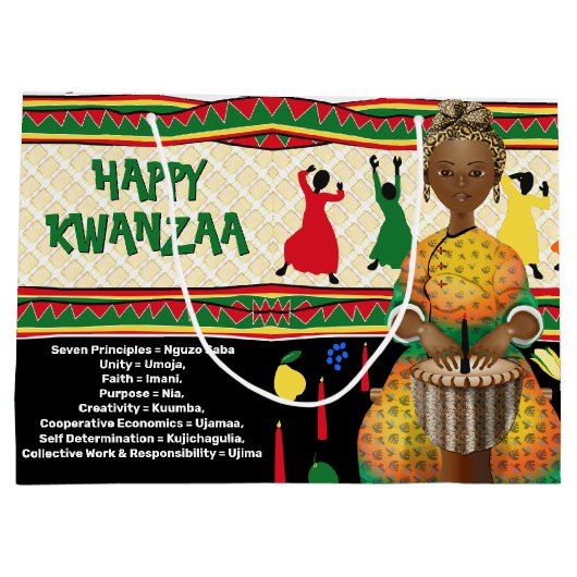 Kwanzaa Seven Principles Vakantie Groot Cadeauzakje (Achterkant)