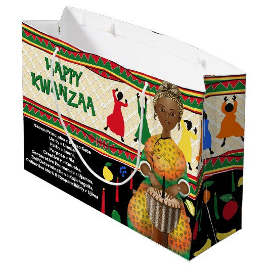 Kwanzaa Seven Principles Vakantie Groot Cadeauzakje (Achterkant Gekanteld)