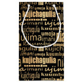 Kwanzaa Seven Principles (zwart/goud) Klein Cadeauzakje (Achterkant)