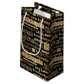 Kwanzaa Seven Principles (zwart/goud) Klein Cadeauzakje (Achterkant Gekanteld)