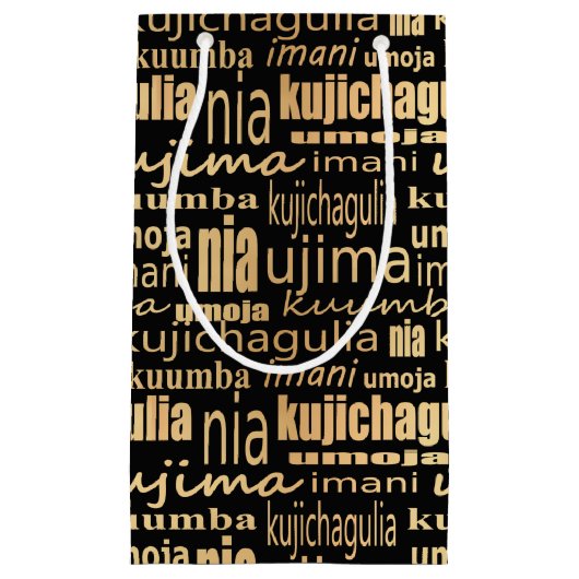 Kwanzaa Seven Principles (zwart/goud) Klein Cadeauzakje (Voorkant)