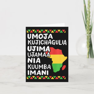 Kwanzaa Zeven Principes Afrikaanse Kaart Zwarte Tr