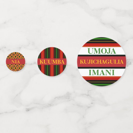 Kwanzaa Zeven principes | Nguzo Saba Holiday Confetti (Achterkanten)