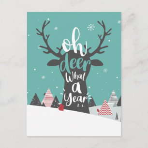 Kwarantaine 2020 O hert wat een jaar Kerstmis Feestdagenkaart
