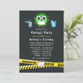 Kwarantaine Virtuele Verjaardagsfeestje Kaart (Staand voorkant)