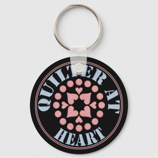 Kwartaal op hart, cirkelblok sleutelhanger (Voorkant)