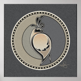 Kwartaalspiraal Poster met grijze achtergrond