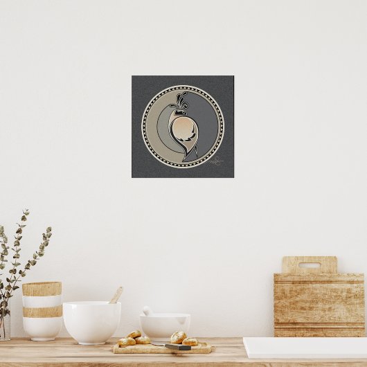 Kwartaalspiraal Poster met grijze achtergrond (Keuken)