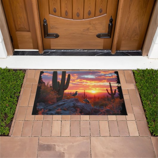 Kwartel en baby's woestijn Arizona Doormat Deurmat (Buiten)