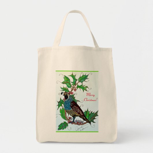 Kwartel in Holly Tote Bag (Voorkant)