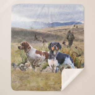 Kwarteljacht met een Bretagne Spaniels, Kunst Sherpa Deken