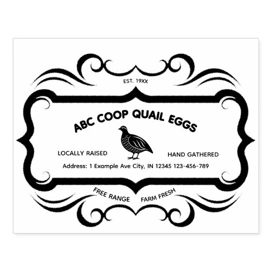 kwartelstempel rubberstempel (Afrduk)