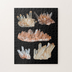 Kwarts kristallen gemstone rocstone geology afbeel legpuzzel