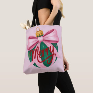 Kwaststreek Ornament Preppy Kerstmis Coquette Kers Draagtas