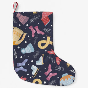 Kwaze winterdingen op een blauwe achtergrond. Knet Kleine Kerstsok