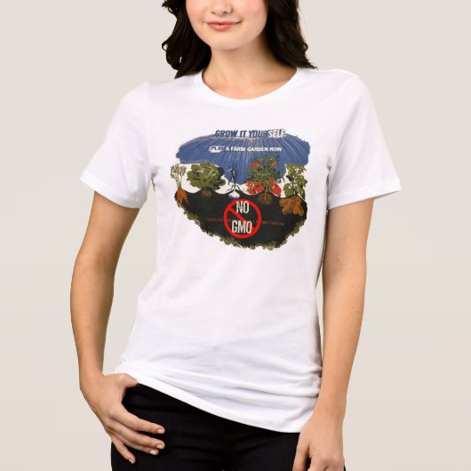 Kweek het zelf GEEN GMO Tri-Blend Shirt (Voorkant)