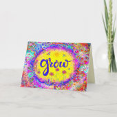 Kweek Kleur Whimsical Bloemengeel Kaart (Voorkant)