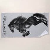 Kweek Paard Strandlaken - Aangepaste Tekst en Kleu (Voorkant)