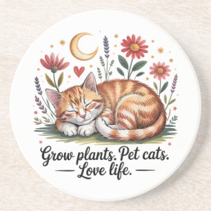 Kweek Planten Huisdieren Katten Leven Leuke Tuinie Zandsteen Onderzetter