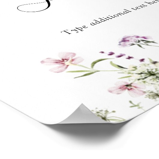 Kweekbloem Paarse Wildebloem Op Maat Gemaakt Tekst Poster (Hoek)