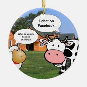 Kweekdieren schattige cartoon grappige facebook ch keramisch ornament