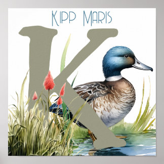 Kwekerij Art Duck Letter K Poster