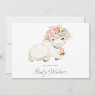 Kwekerij Boerderij diermonogram Baby shower Bedankkaart