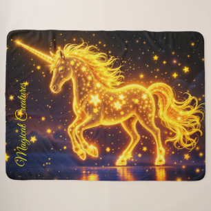 Kwekerij goud unicorn ontwerp glitter magische kun sherpa deken