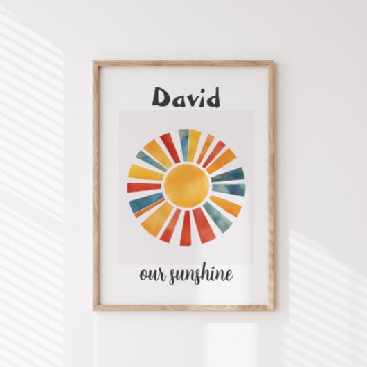 Kwekerij\Kinder Boho Zon Gepersonaliseerde Zonnesc Perfect Poster