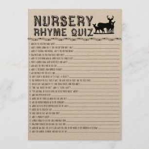 Kwekerij Rhyme Quiz Baby shower Spel Kaart