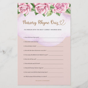 Kwekerij Rhyme Quiz Teddy Bear Meisje Baby shower