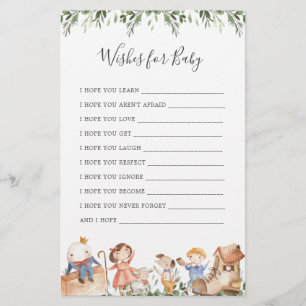 Kwekerij Rhymes Baby shower Wensen voor Baby