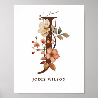 Kwekerij Wall Art Meisje Cottagore Letter J Poster