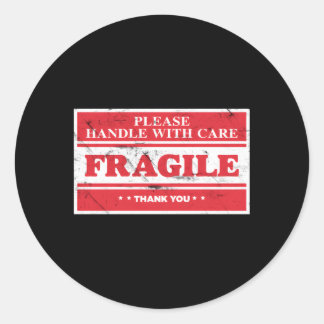 Kwetsbaar etiket, behandel met zorg emotionele PA Ronde Sticker