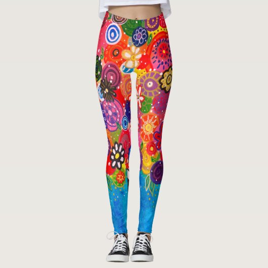 Kwetsbaar, kleurrijk, origineel kunstwerk leggings (Voorkant)