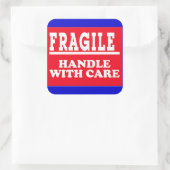 Kwetsbaar verzendlabel vierkante sticker (Tas)