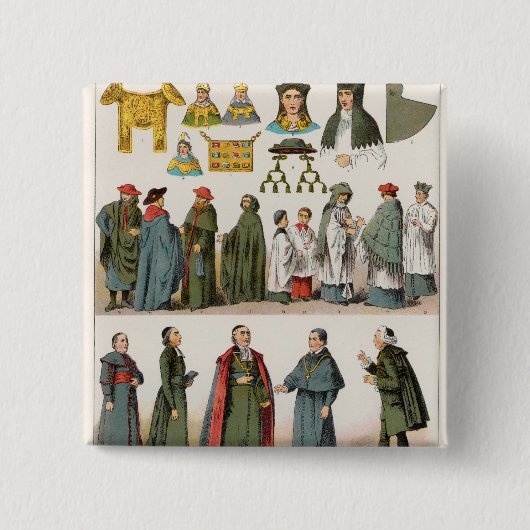 Kwetsbare dress vierkante button 5,1 cm (Voorkant)