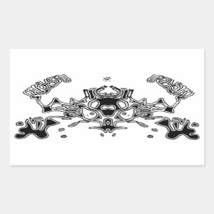 Kwieke krab 3 rechthoekige sticker