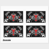 Kwieke krab 7 rechthoekige sticker (Vel)