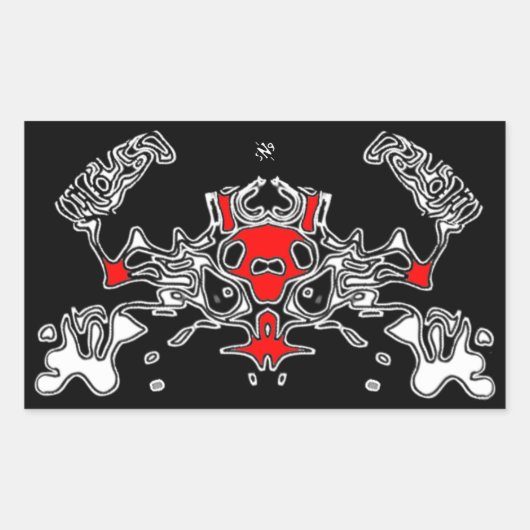 Kwieke krab 7 rechthoekige sticker (Voorkant)