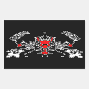 Kwieke krab 7 rechthoekige sticker