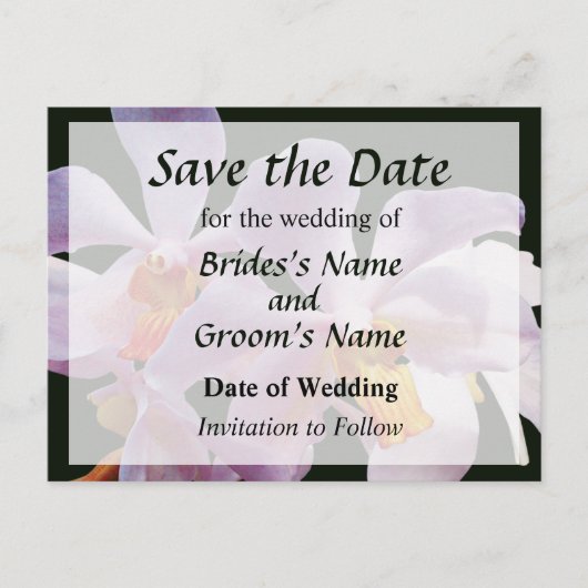 Kwijlige Roze Orchideeën Bewaar de Datum Aankondigingskaart (Voorkant)