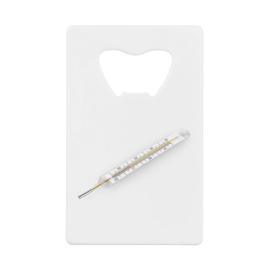 Kwikthermometer Kredietkaart Flessenopener (Voorkant)