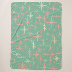 Kwinden met middeleeuwse retro atoomoud Blauwgroen Sherpa Deken